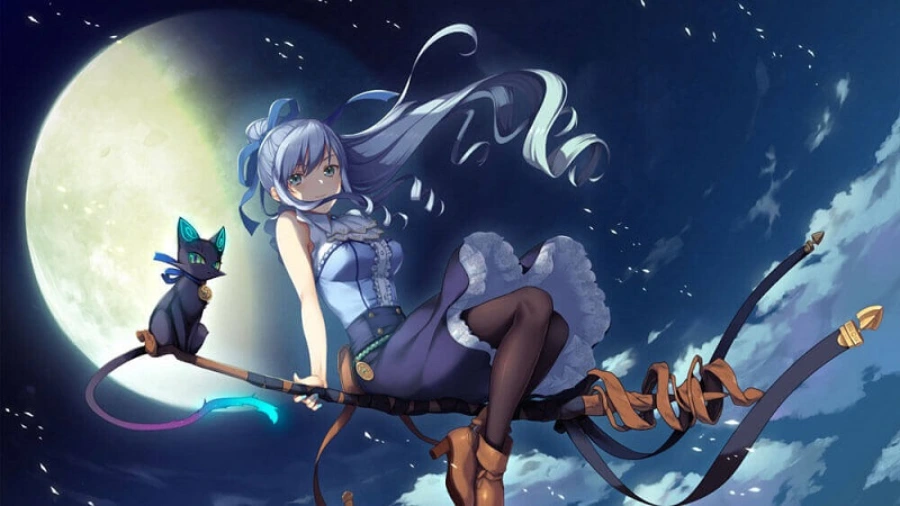 Hình nền máy tính anime 3D, cô gái với đôi mắt xanh biếc và biểu cảm mạnh mẽ