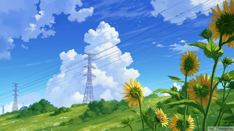 Hình nền máy tính anime thiên nhiên, con đường nhỏ dẫn vào rừng trúc xanh mướt