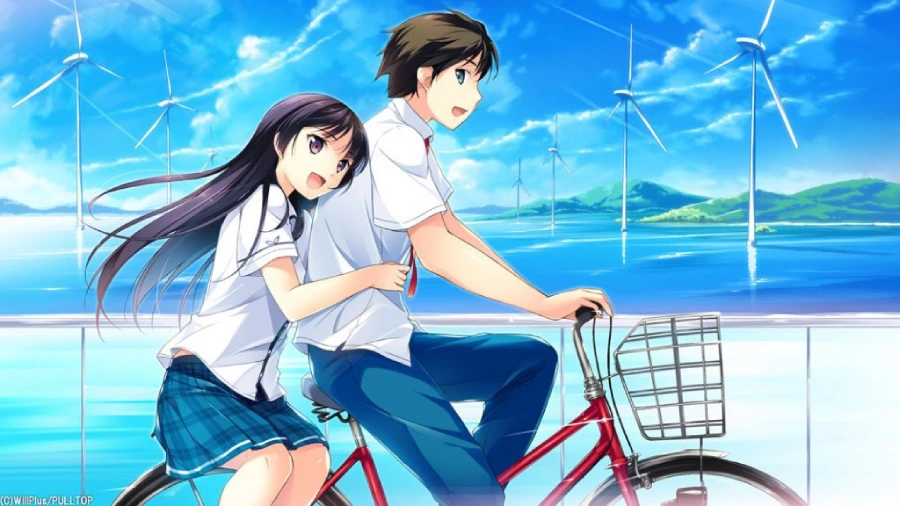 Hình nền máy tính anime cute về tình yêu, cô gái và chàng trai cùng nhau dưới trời mưa
