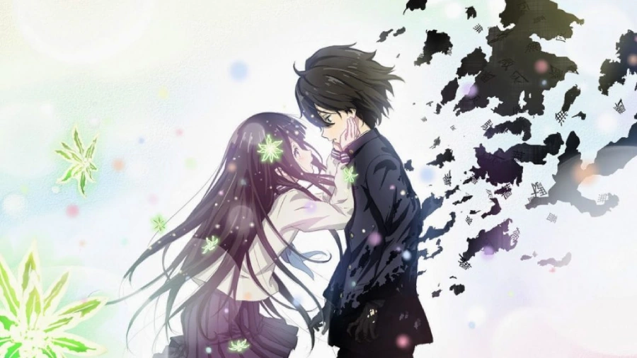 Hình nền máy tính anime cute về tình yêu, cặp đôi lãng mạn dưới ánh đèn thành phố