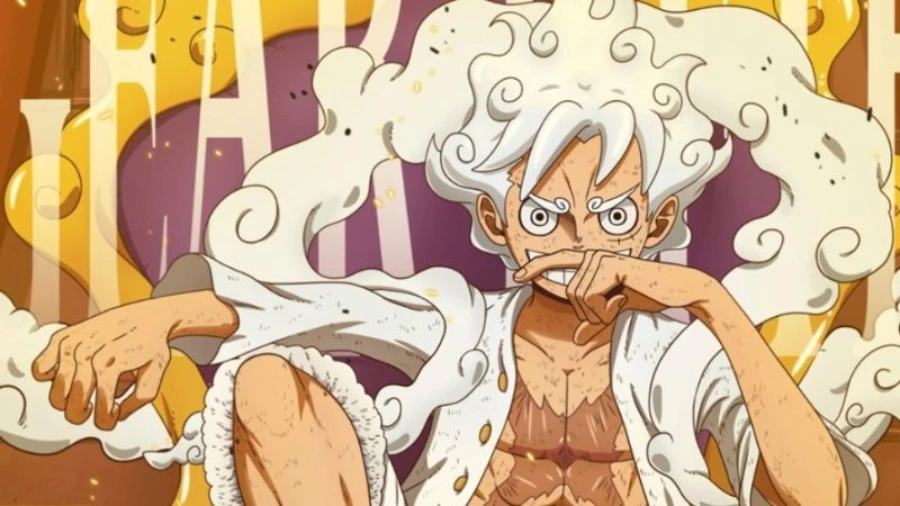 Hình nền máy tính anime cute Luffy Gear 5 với hình ảnh mạnh mẽ và hiệu ứng sống động