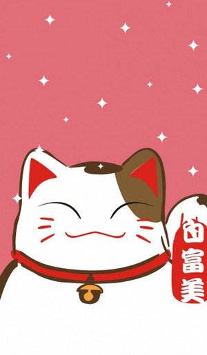 Hình nền mèo thần tài cho điện thoại