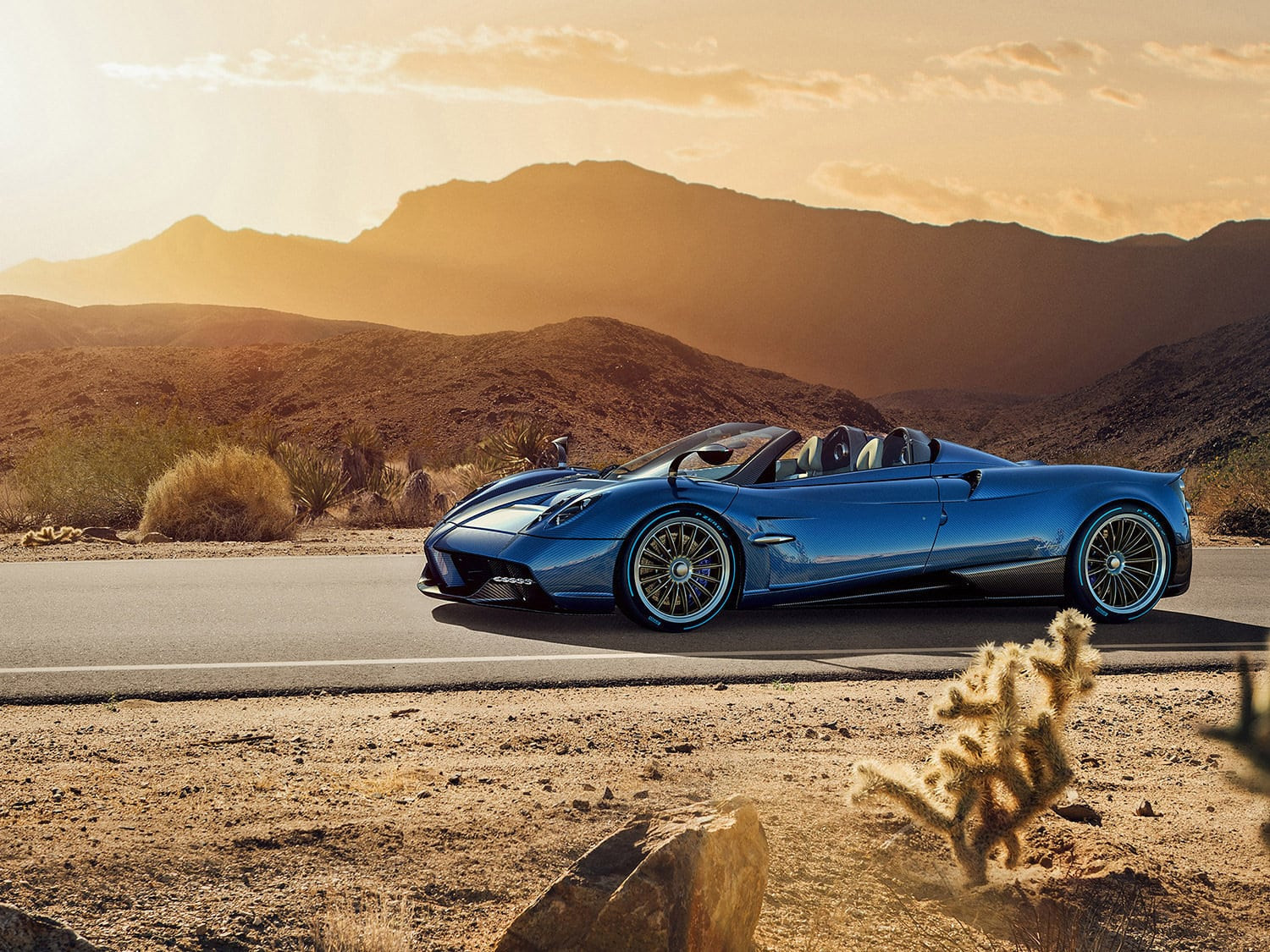 Hình nền Pagani Huayra 4K ánh sáng