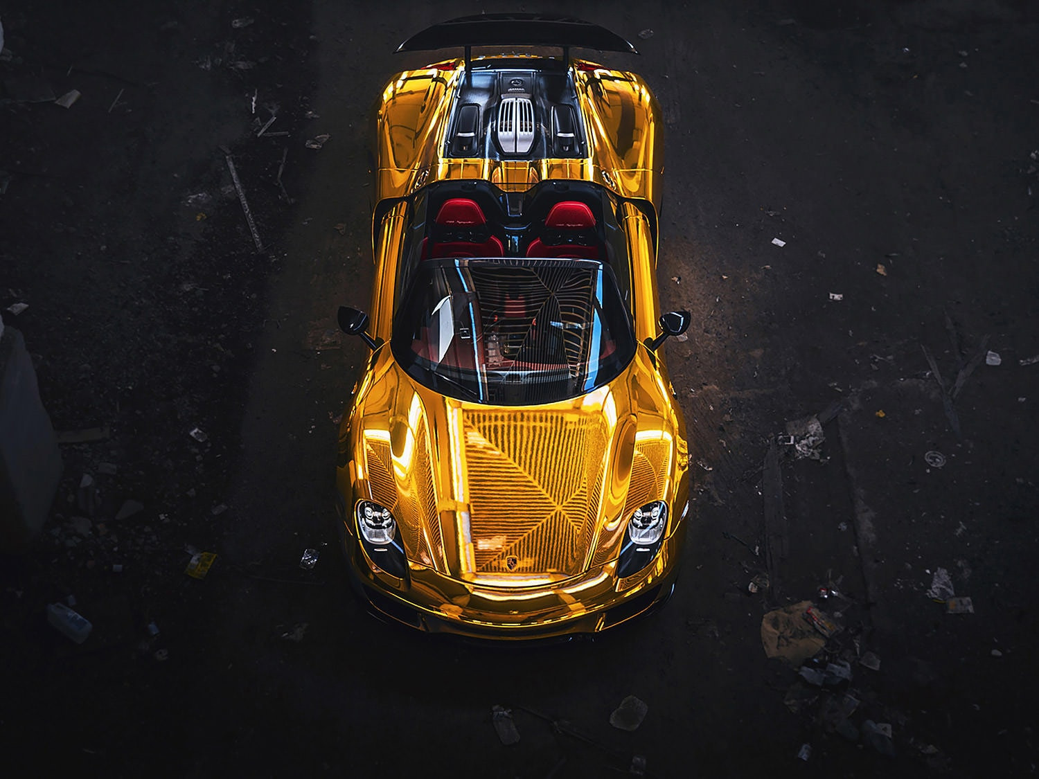 Hình nền Porsche 918 Spyder 4K màu xanh