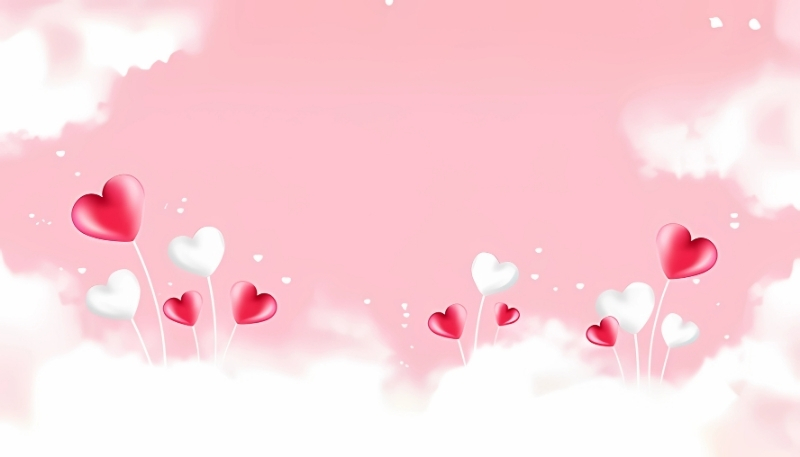 Hình nền máy tính 3D cute trái tim hồng rực rỡ
