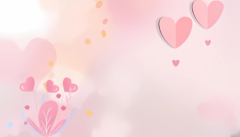 Hình nền máy tính 3D cute với nhiều trái tim nhỏ