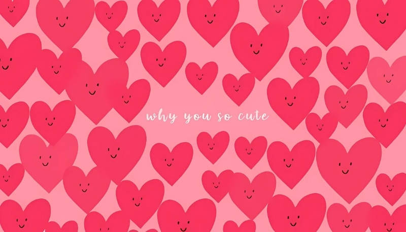 Hình nền máy tính 3D cute với trái tim dải ngân hà