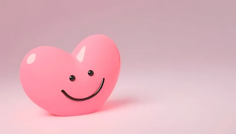Hình nền máy tính 3D cute với trái tim cầu vồng