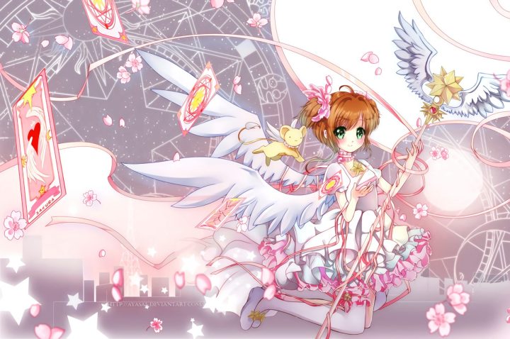 ảnh nền máy tính hoạt hình đẹp: Sakura đôi cánh thiên thần đẹp nhất