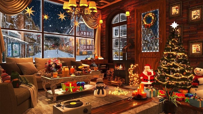 Tải ảnh đẹp cho máy tính: Hộp quà Giáng Sinh dưới ánh đèn lung linh, tượng trưng cho sự sẻ chia