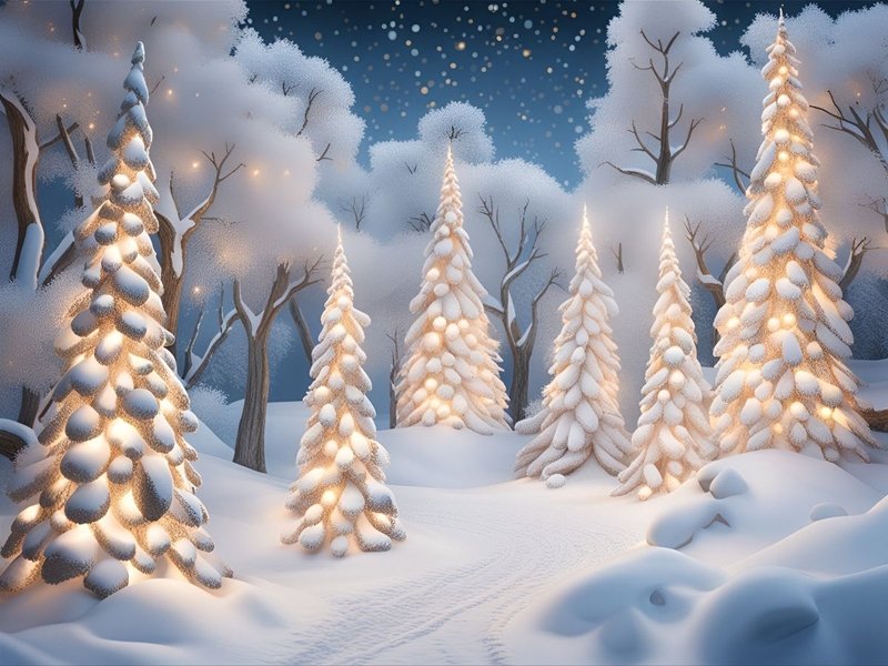 Hình ảnh đẹp cho máy tính: Cảnh Giáng Sinh với ánh đèn thành phố rực rỡ