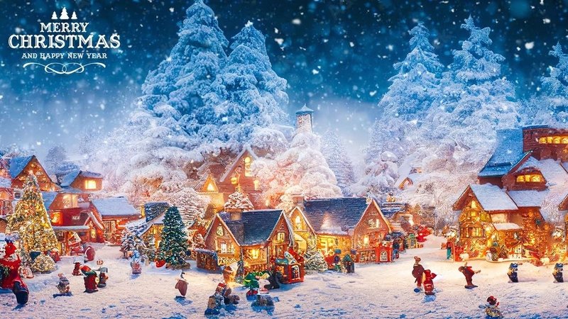 Hình ảnh đẹp cho máy tính: Gấu Bắc Cực và chim cánh cụt đón Giáng Sinh