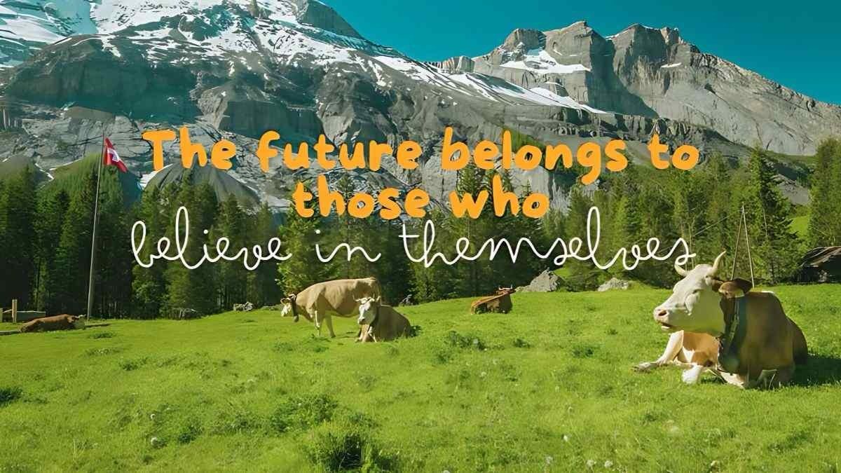 Mẫu hình nền máy tính có chữ chủ đề thiên nhiên với phong cảnh hùng vĩ và thông điệp về tự do