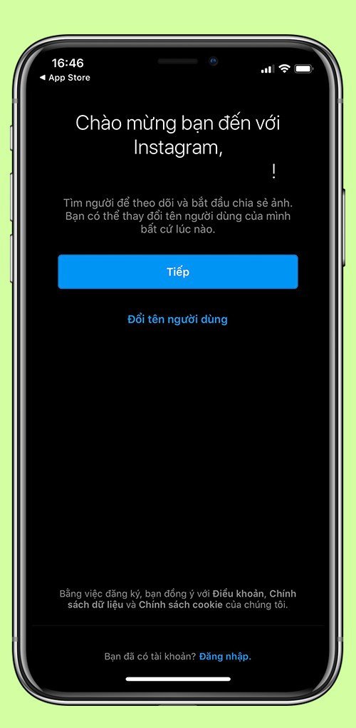 Hoàn tất tạo tài khoản Instagram trên điện thoại