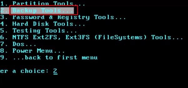 Chọn Backup Tools