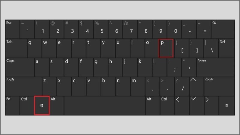 Nhấn Windows + P trên bàn phím để mở Menu Project (Máy chiếu)