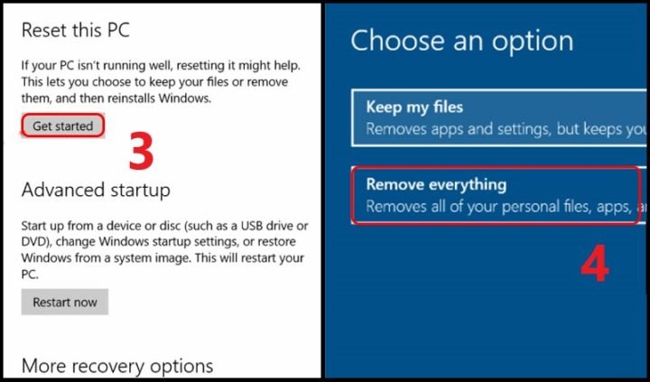 Khôi phục cài đặt gốc máy tính Win 10 chi tiết nhất