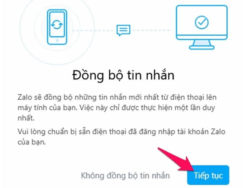 Hướng dẫn đồng bộ tin nhắn Zalo trên máy tính sau khi đăng nhập