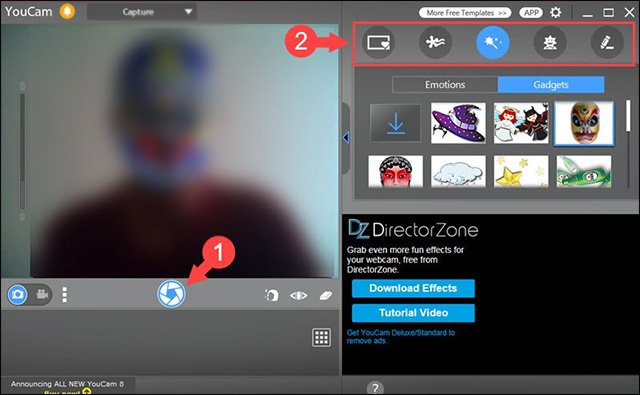 Sử dụng CyberLink YouCam để mở webcam trên máy tính và chụp ảnh