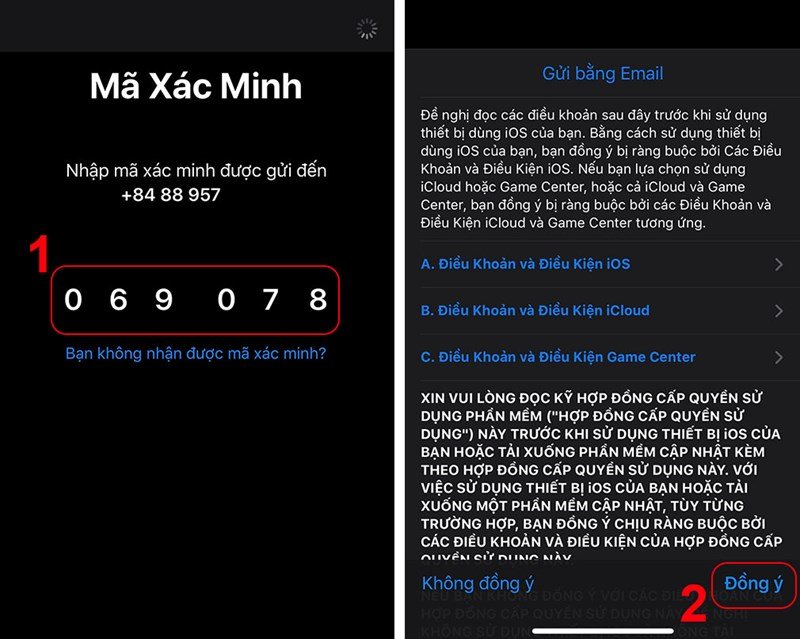 Cách tạo ID Apple trên máy tính: Xác minh số điện thoại và đồng ý các điều khoản