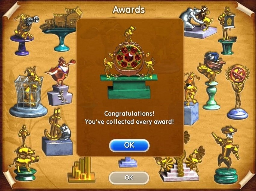 Hệ thống huy chương và thành tích trong game Farm Frenzy 2