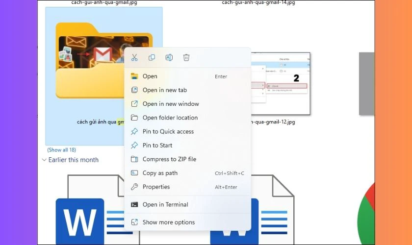 Nén file ảnh thành ZIP để gửi qua Gmail trên máy tính