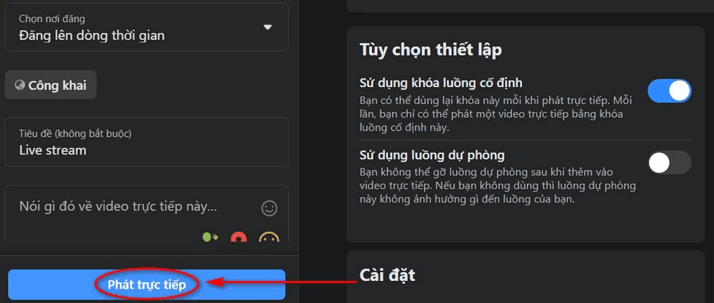 Bắt đầu livestream trực tiếp trên máy tính qua Facebook Live