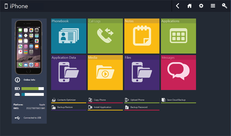 Giao diện MOBILedit hiển thị danh sách nhật ký cuộc gọi và tin nhắn