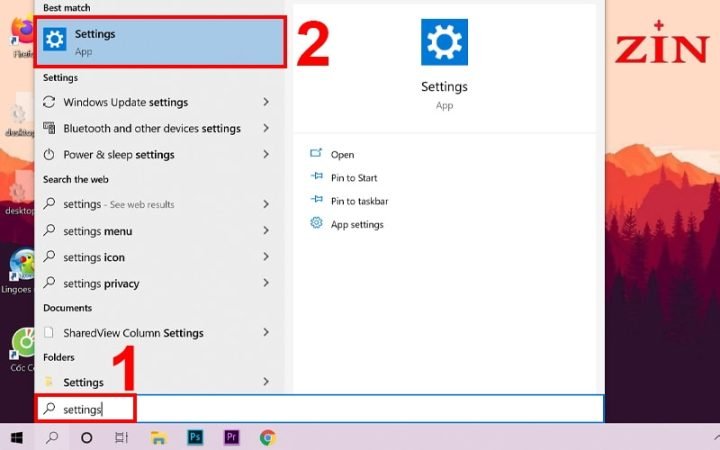 Truy cập Settings để khắc phục màn hình máy tính bị gợn sóng