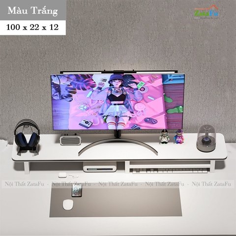 Sắp xếp gọn gàng với kệ màn hình và các vật dụng khác