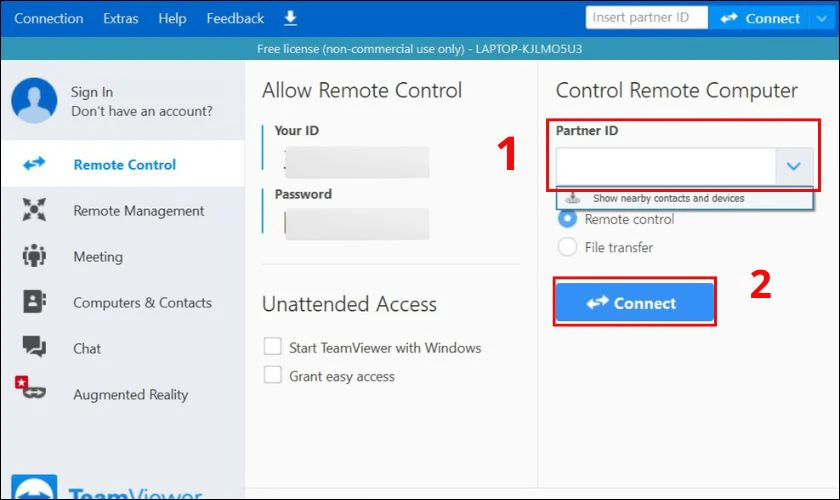 Nháº­p mã ID và máº­t kháº©u Ä‘iá»‡n thoáº¡i
