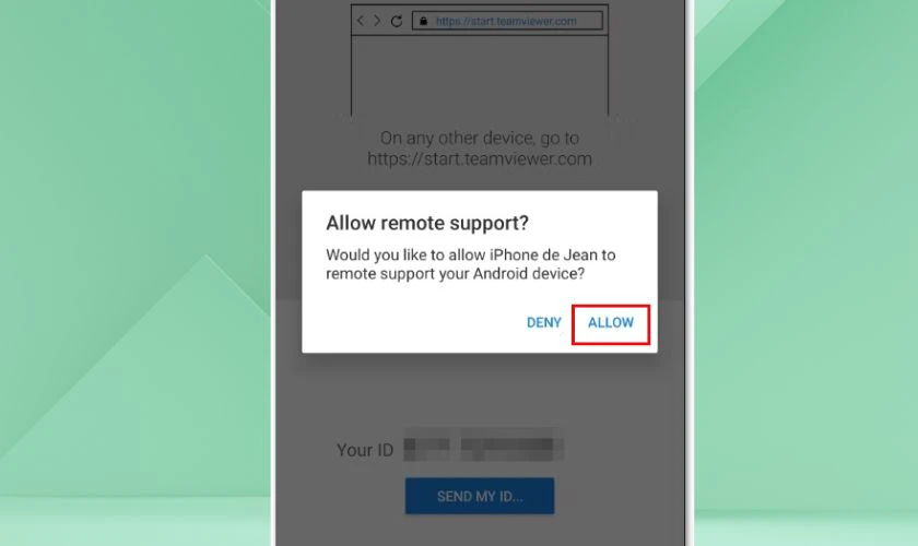 Nháº¥n Allow trên Ä‘iá»‡n thoáº¡i Ä‘á»ƒ káº¿t ná»‘i