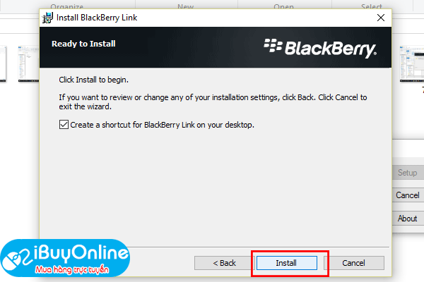 Cài đặt BlackBerry Link