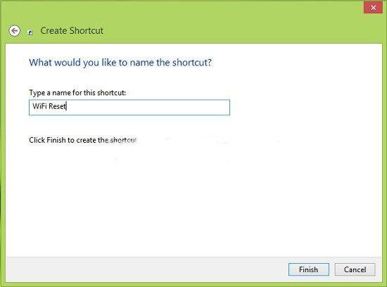 Đặt tên và cấu hình quyền quản trị cho shortcut để sửa lỗi máy tính bị ngắt kết nối Wifi