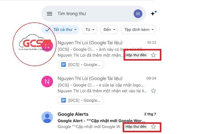 Email đã lưu trữ trên ứng dụng Gmail không hiển thị nhãn Hộp thư đến