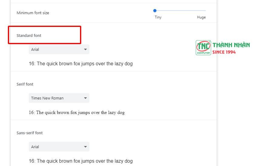 Tùy chỉnh cài đặt font chữ trong Chrome