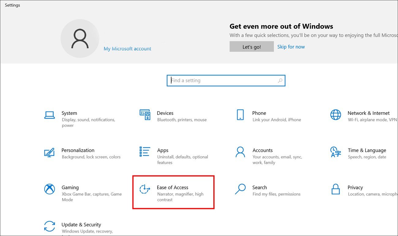 Chức năng bàn phím bị khóa do Filter Keys