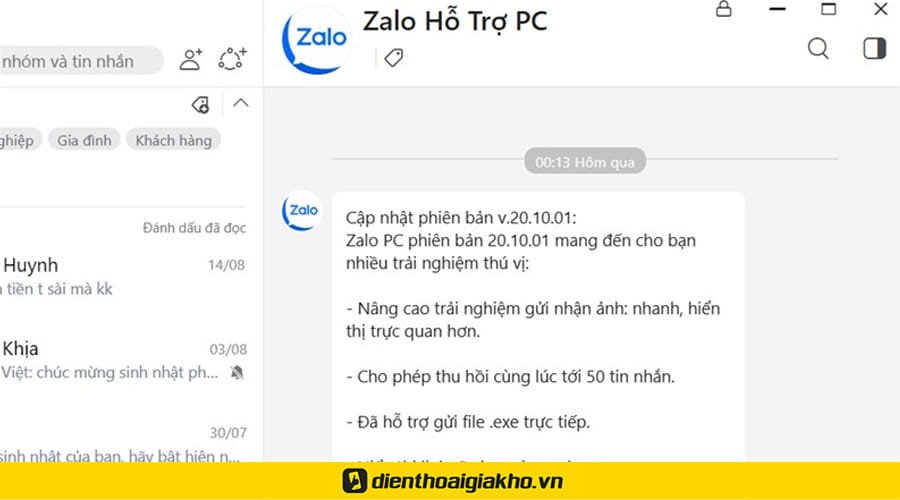 Lý do Zalo trên máy tính không kết nối được: Phiên bản quá cũ