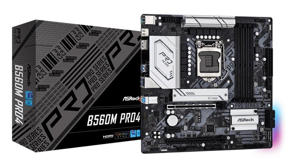 Mainboard Asrock B560M PRO4 cho cấu hình máy tính 20 triệu