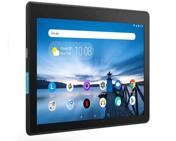 màn hình HD sống động của lenovo tab e10 tb x104l đen khi xem video