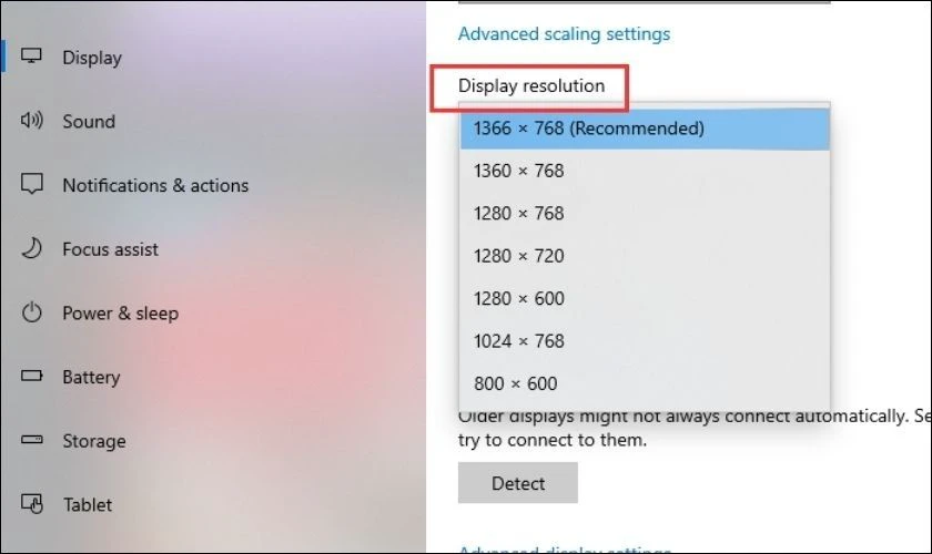 Chọn độ phân giải tối ưu cho màn hình máy tính bị kẻ ô