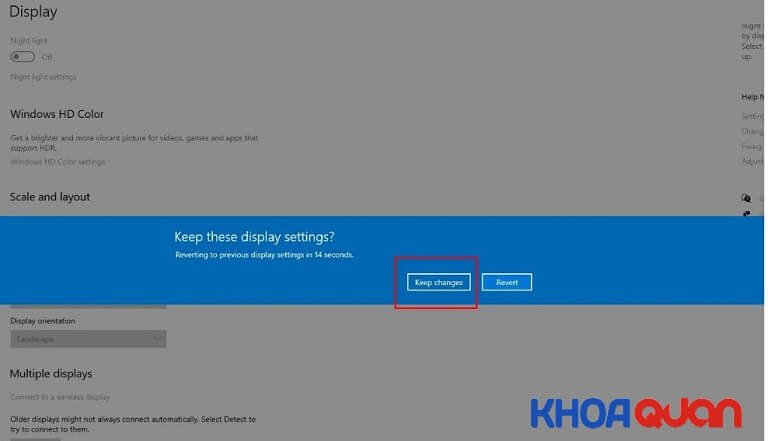 Lưu giữ thay đổi độ phân giải màn hình máy tính bị thu nhỏ