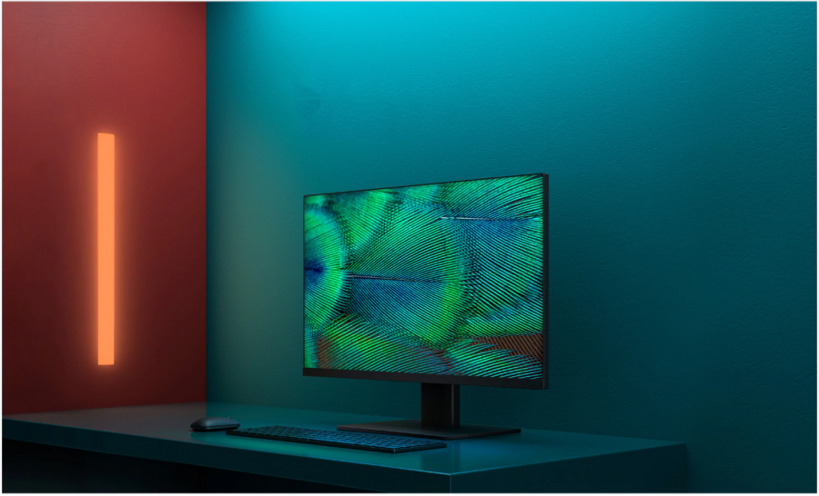 Màn hình Xiaomi Mi Display 23.8 inch nhìn từ cạnh bên với viền mỏng