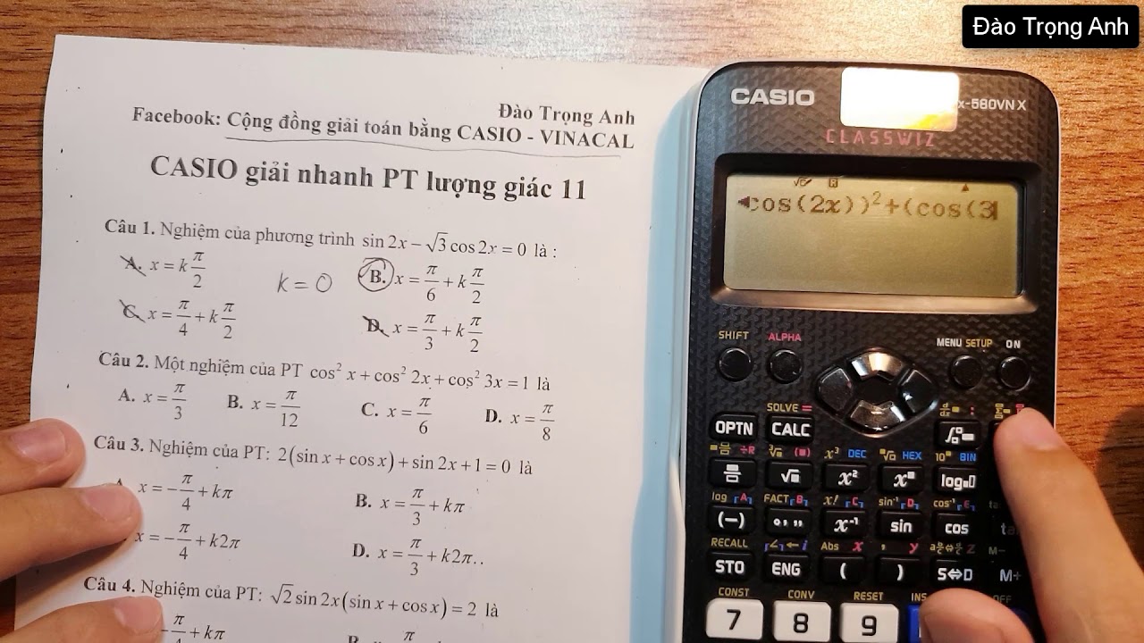 Cách Bấm Máy Tính Công Thức Lượng Giác Lớp 10 Chính Xác Nhất