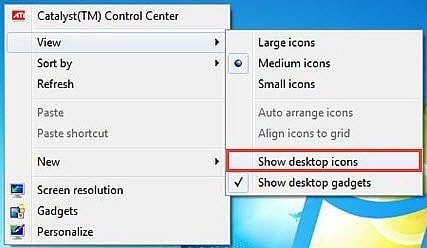 Máy tính không hiển thị biểu tượng desktop