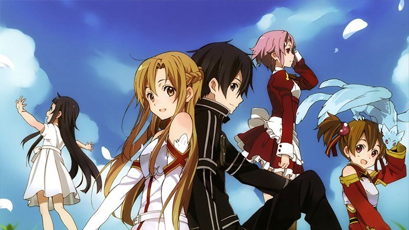 Hình nền máy tính Sword Art Online Suguha và Kirito