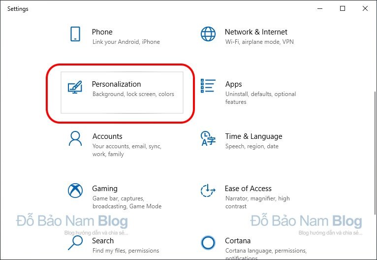 Mở cài đặt Personalization để cài đặt tự khóa màn hình máy tính