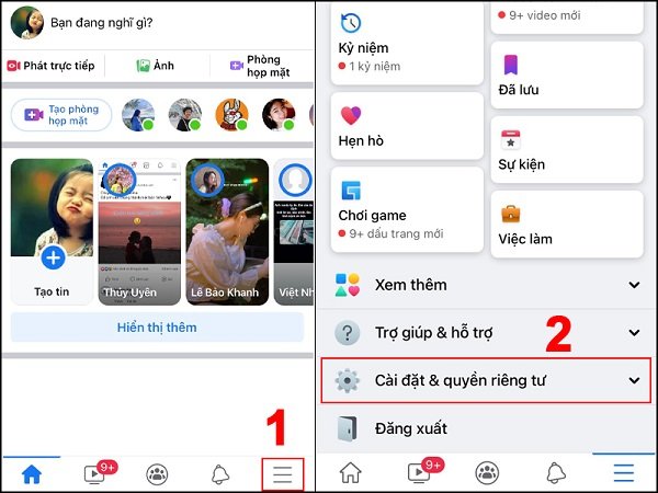 Cách mở chặn Facebook trên điện thoại: Cài đặt và Quyền riêng tư
