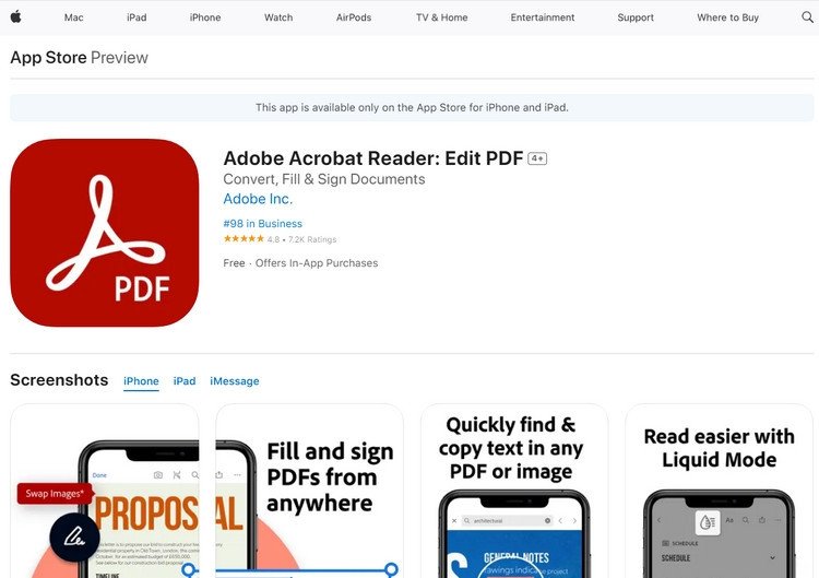 Mở file PDF trên iPhone và iPad bằng Adobe Reader