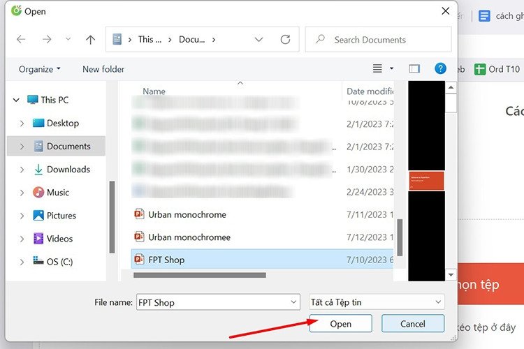 Mở file PowerPoint từ máy tính trên CleverPDF.com